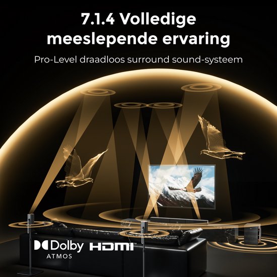 ULTIMEA Skywave X70 - 7.1.4ch soundbar met Dolby Atmos, surround sound-systeem met 2 surround speakers, soundbar voor Smart TV, home cinema soundbar met subwoofer, Bluetooth 5.4, HDMI eARC van Ultimea — afbeelding 2