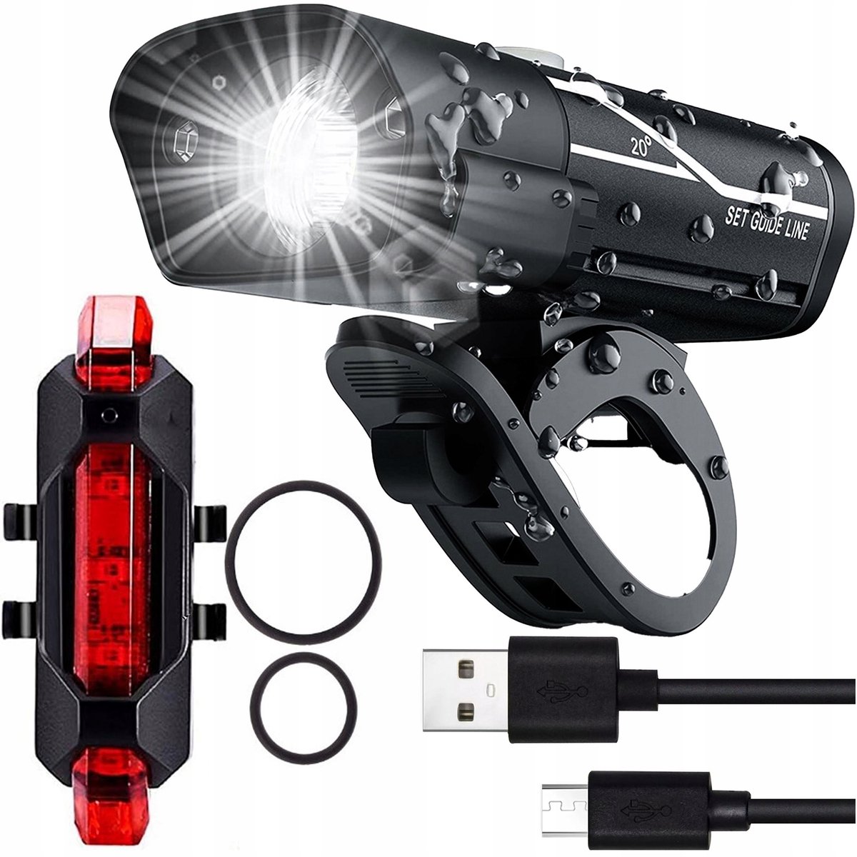 Fietsverlichting Set LED Voor & Achter - USB Oplaadbaar