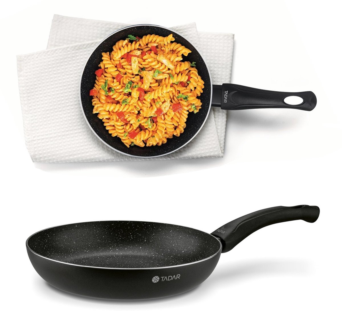 Tadar Sten Marmer Koekenpan 24 cm - Antiaanbaklaag, Inductie & Gas