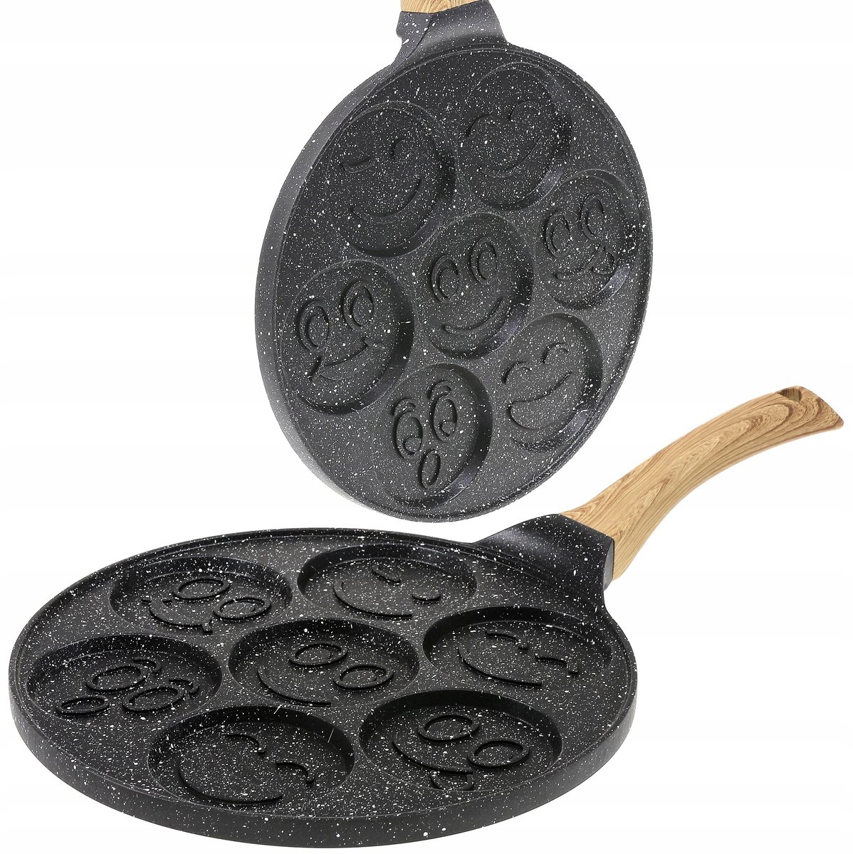 Krisberg Koekenpan voor 7 Eieren & Pannenkoeken (26.5cm) met Vrolijke Vormpjes