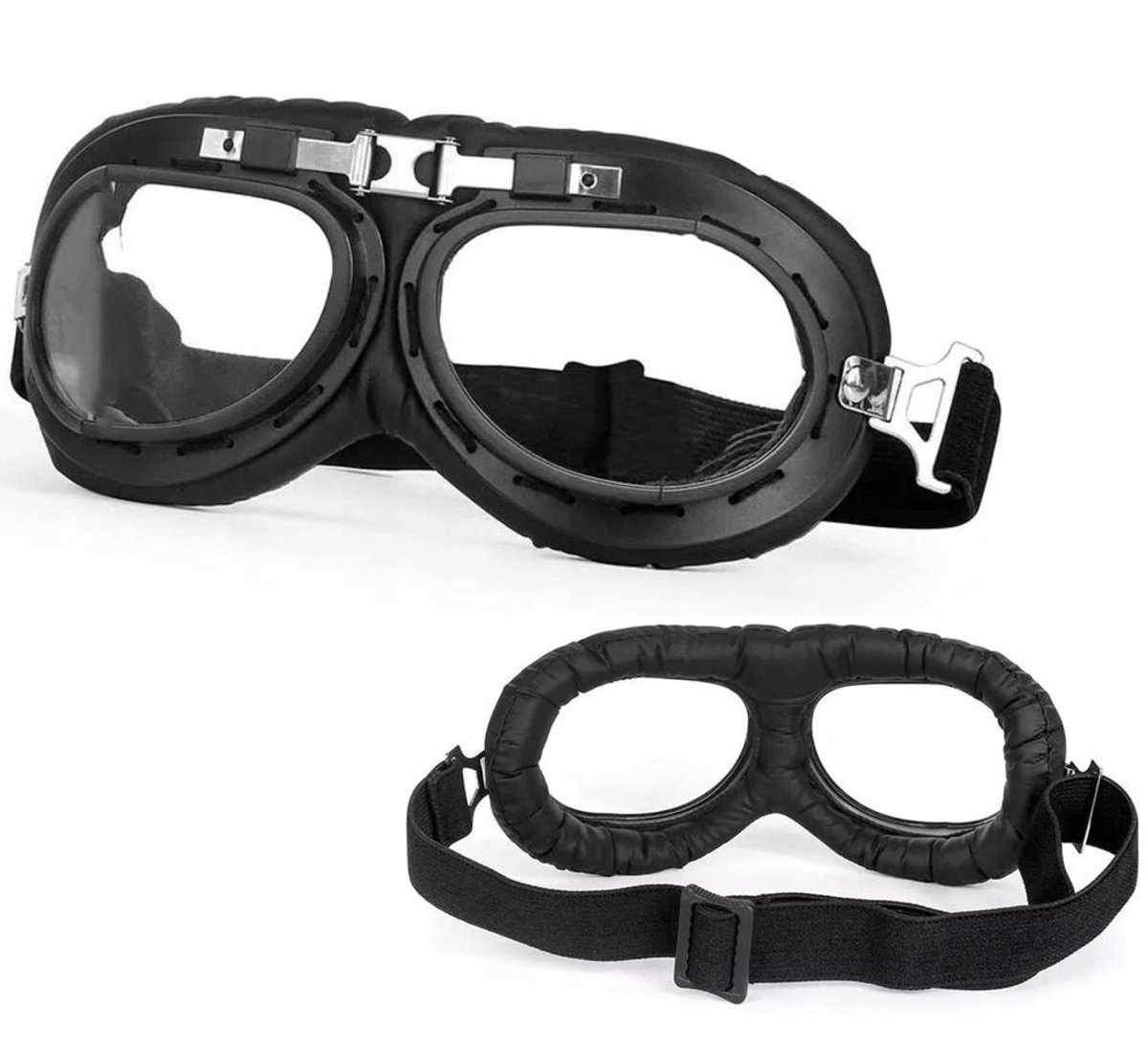 Retro Motorbril T01 Mat Zwart - Cafe Racer, Chopper Stijl