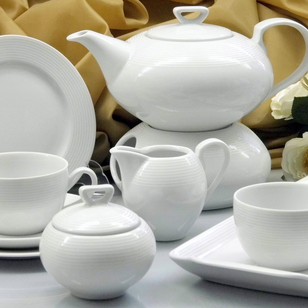 Chodzież Yvette Servies 85 Delen Wit - Diner & Koffie voor 12 Personen