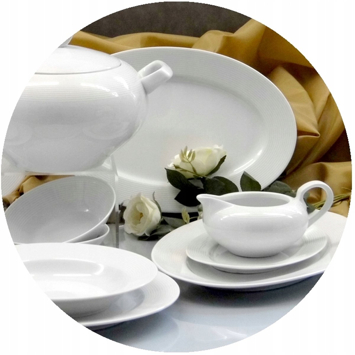Porseleinen Servies Yvette E755 Wit 45 Delig voor 12 Personen