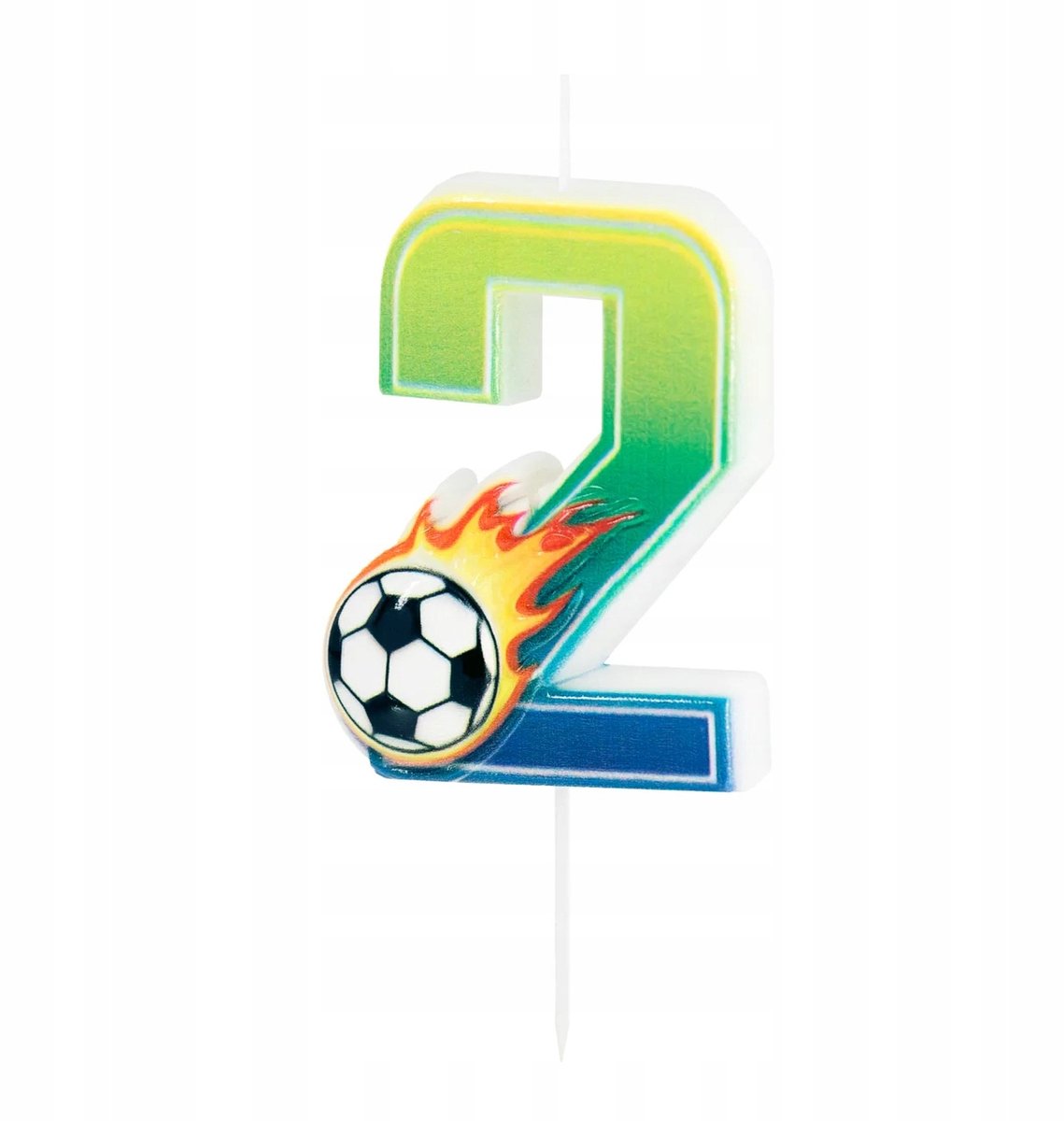 Voetbal Taartkaars Cijfer 2 - Verjaardag Decoratie