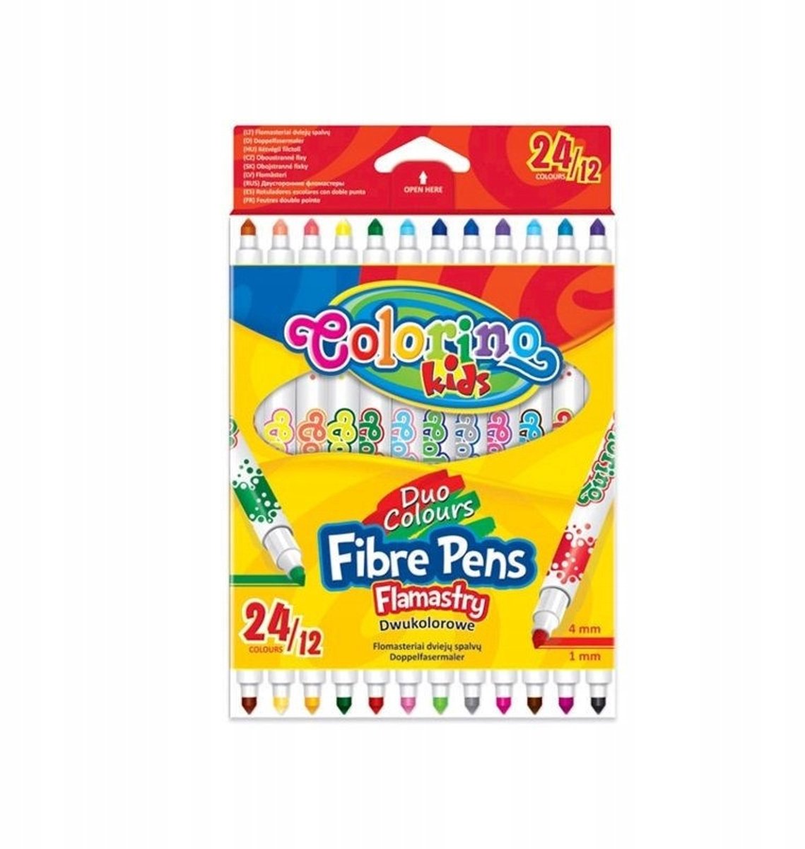 Colorino 2-kleurige stiften 24 kleuren, magische effecten, uitwasbaar