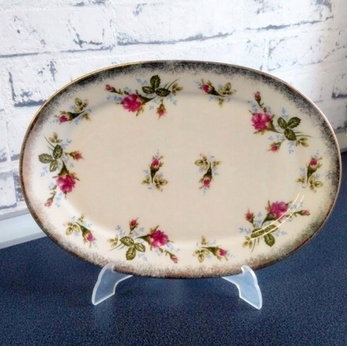 Ovale porseleinen sjaal 28 cm - Gouden Rozen Decoratie