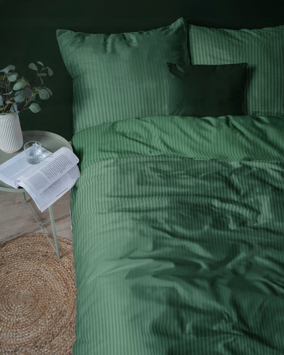 Hotelkwaliteit Beddengoed 160x200cm Katoen Satijn Puur Groen