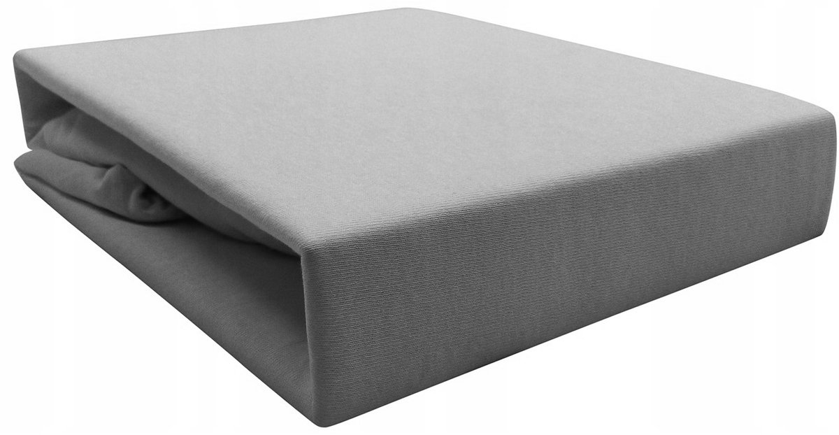 Jersey hoeslaken met elastiek 140x200 cm grijs