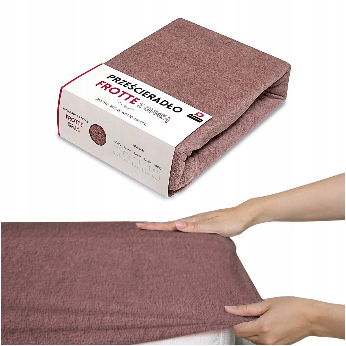 Badstof laken 120x60 cm met elastiek - Zacht katoen - Roze