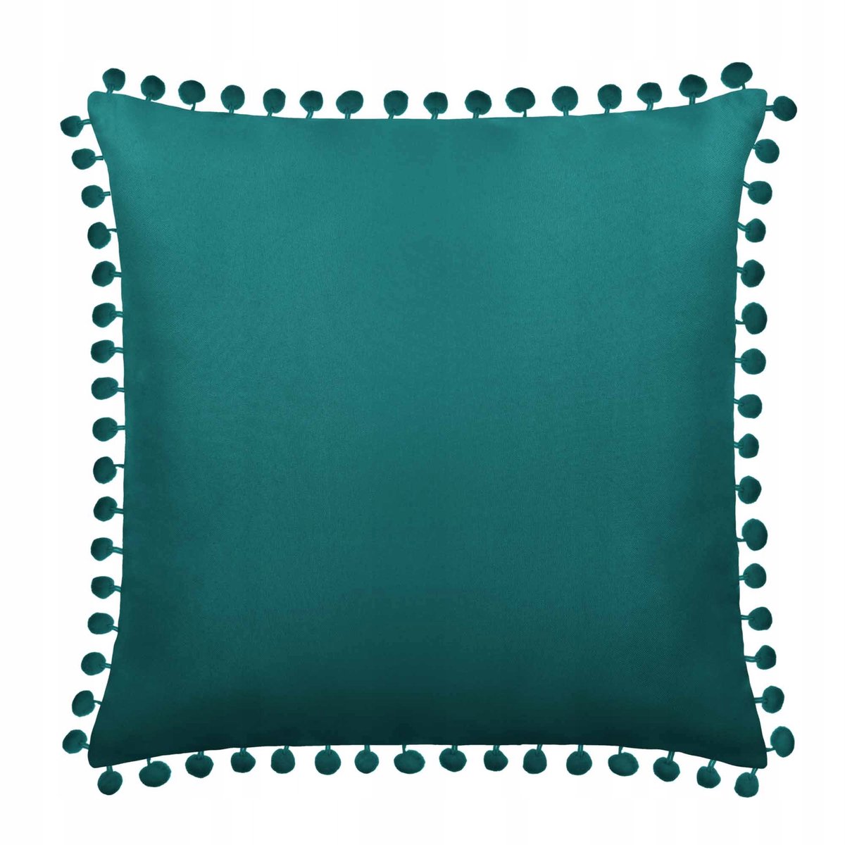 Sierkussens 45x45 cm Fluffy met Pompons - Turkoois