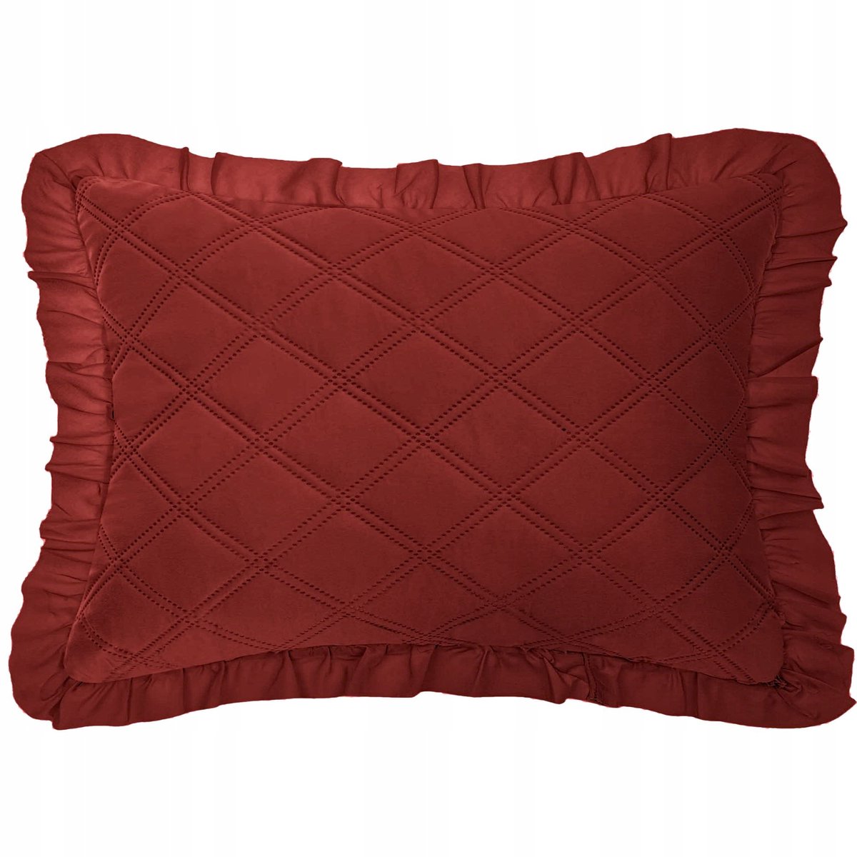 Decoratieve Kussensloop met Ruches 50x70cm - Bordeaux Rood