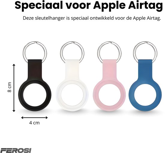 AUEFUDQ AirTag-hoes – Waterdicht, Krasbestendig, Met Sleutelhanger, Ideaal Voor Aan Tas Of Halsband