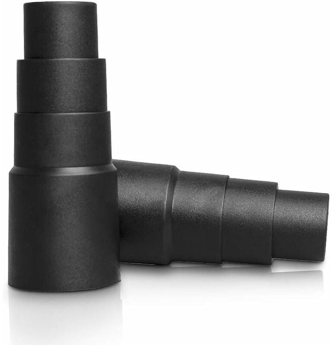 Stofzuigeradapters voor stofzuigerslang - 4 lagen - zwart - slangadapter voor stofzuiger - slangverloopstuk, geschikt voor Bosch, Makita, Kärcher en de meeste merken - 2 stuks