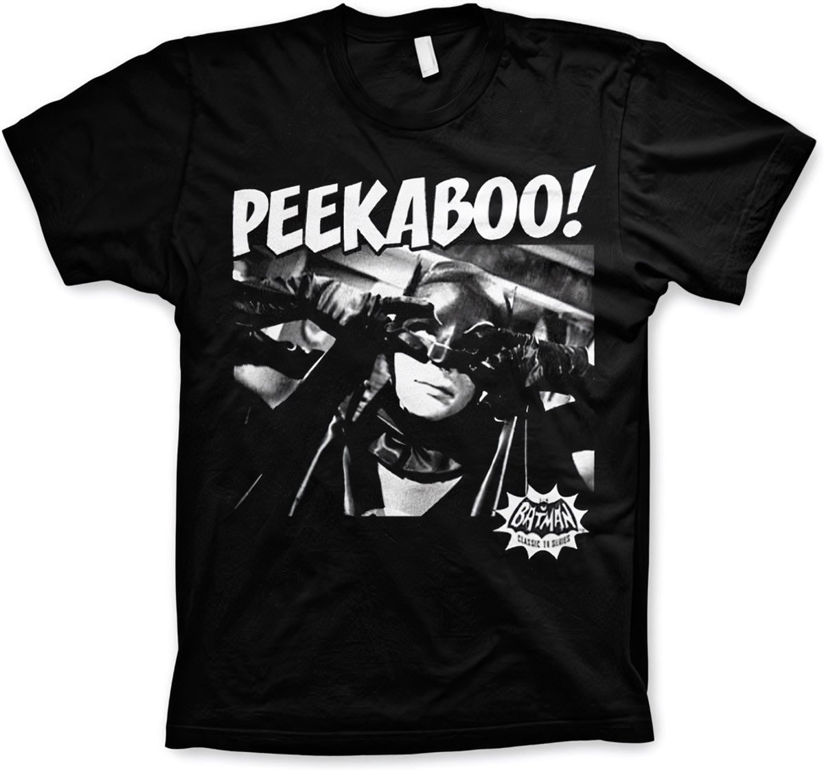 DC Comics Batman Heren Tshirt -M- Peekaboo! Zwart