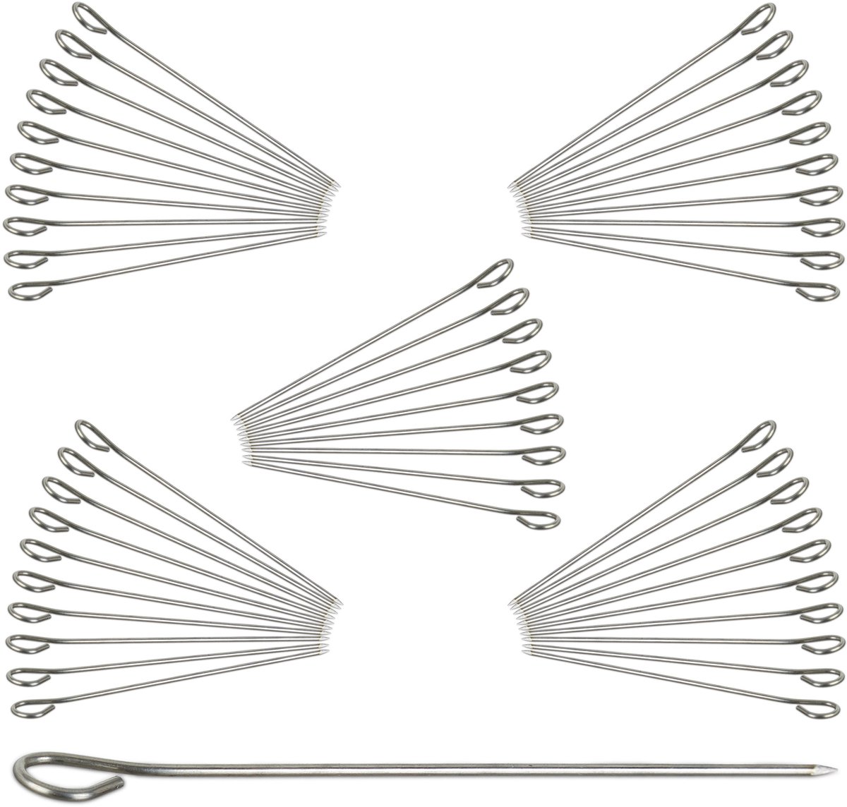 400x vleespen - roestvrij staal - spiezen - rolladepen - 11 cm - zilver