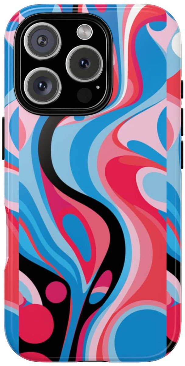 Abstract Kleurrijk Vloeiend Patroon – Telefoonhoesje Geschikt voor iPhone 16 Pro