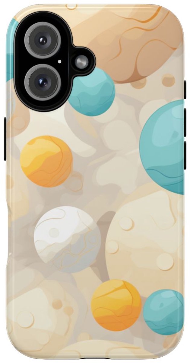Kleurrijke Marmeren Bollenpatroon – Telefoonhoesje Geschikt voor iPhone 16