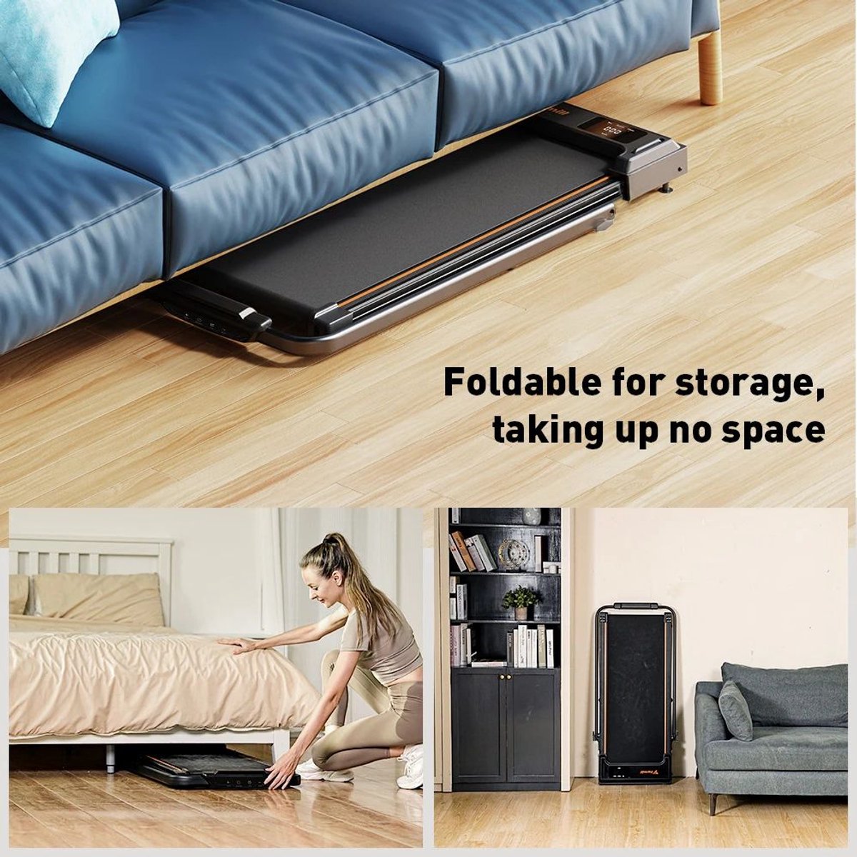 Sattire Compacte Loopband – Stil, Inklapbaar & Schokabsorberend – Antislip Ontwerp voor Thuiskantoor