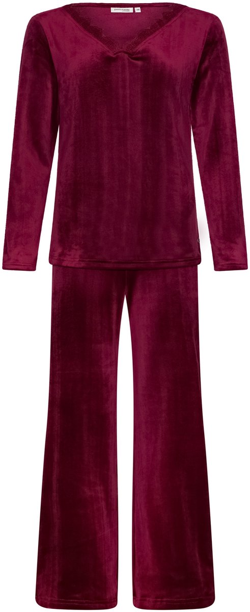 Pastunette Premium - Huispak/Pyjama - Burgundy Dream - Velours - Bordeaux Rood
