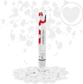 relaxdays 5x canon à confettis grand - popper de fête coeur - tireur de confettis - mariage