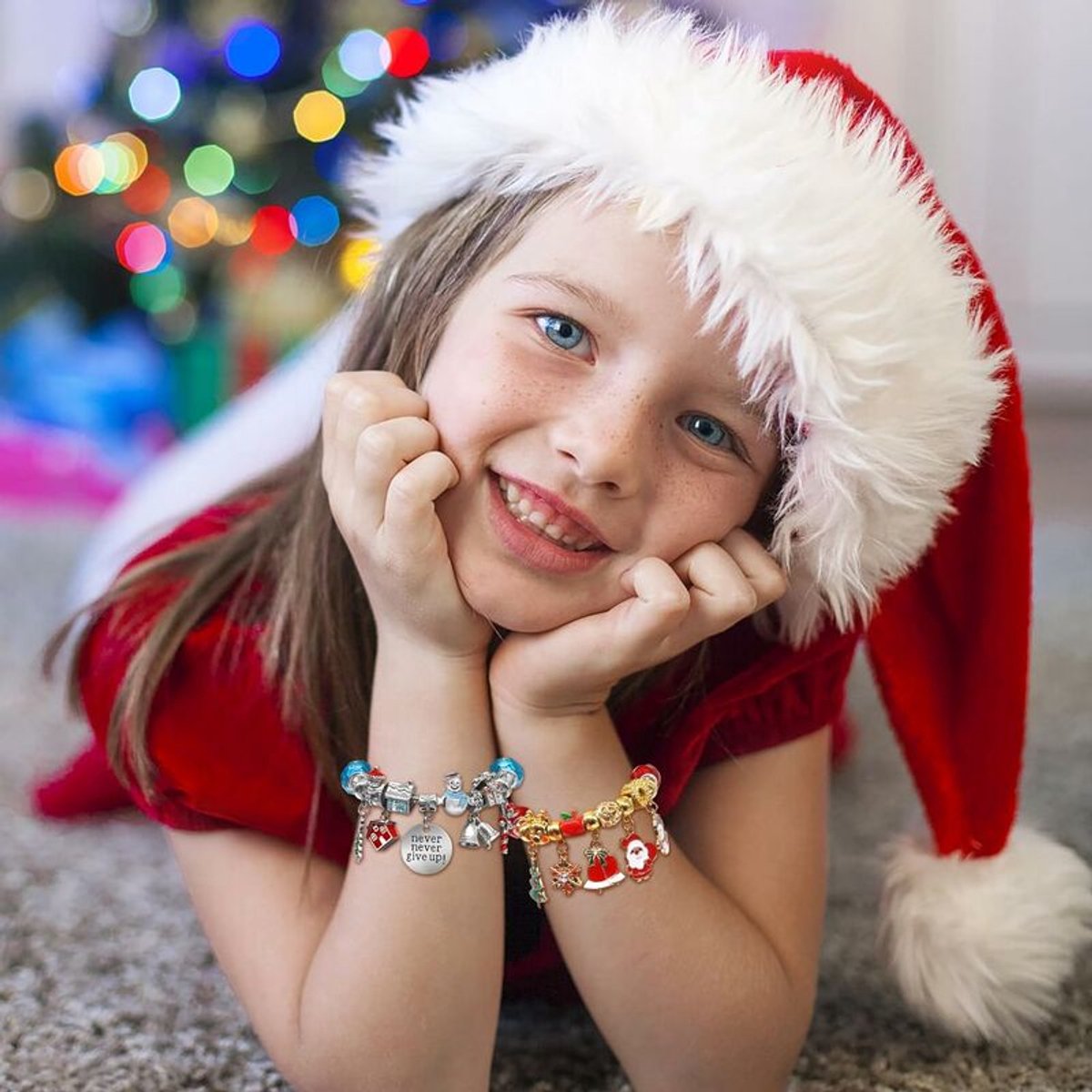 Kerstarmband DIY kristal kralen legering sieraden Kerstman blinde doos kindervakantie cadeau groothandel