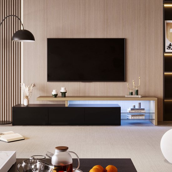 Tv meubel Corbetta Beige Mangohout 200 cm - Max Wonen