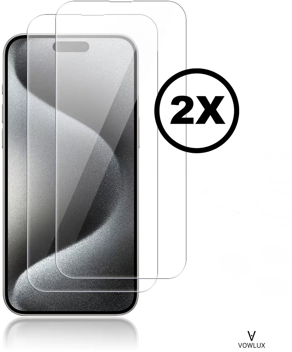 VOWLUX Screenprotector voor iPhone 14 Pro Max – Gehard Glas Tempered Glass – 2 Stuks – 9H Extra Sterk, HD Helder, Case-Friendly – Beschermglas