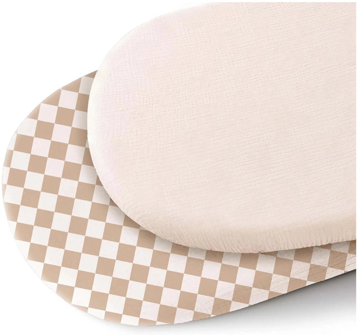 Image of 2 Stuks - Hydrofiele Baby Hoeslaken Wieg - Kinderwagen matras - Rooster en room - 80x40 cm - Aankleedkussenhoes