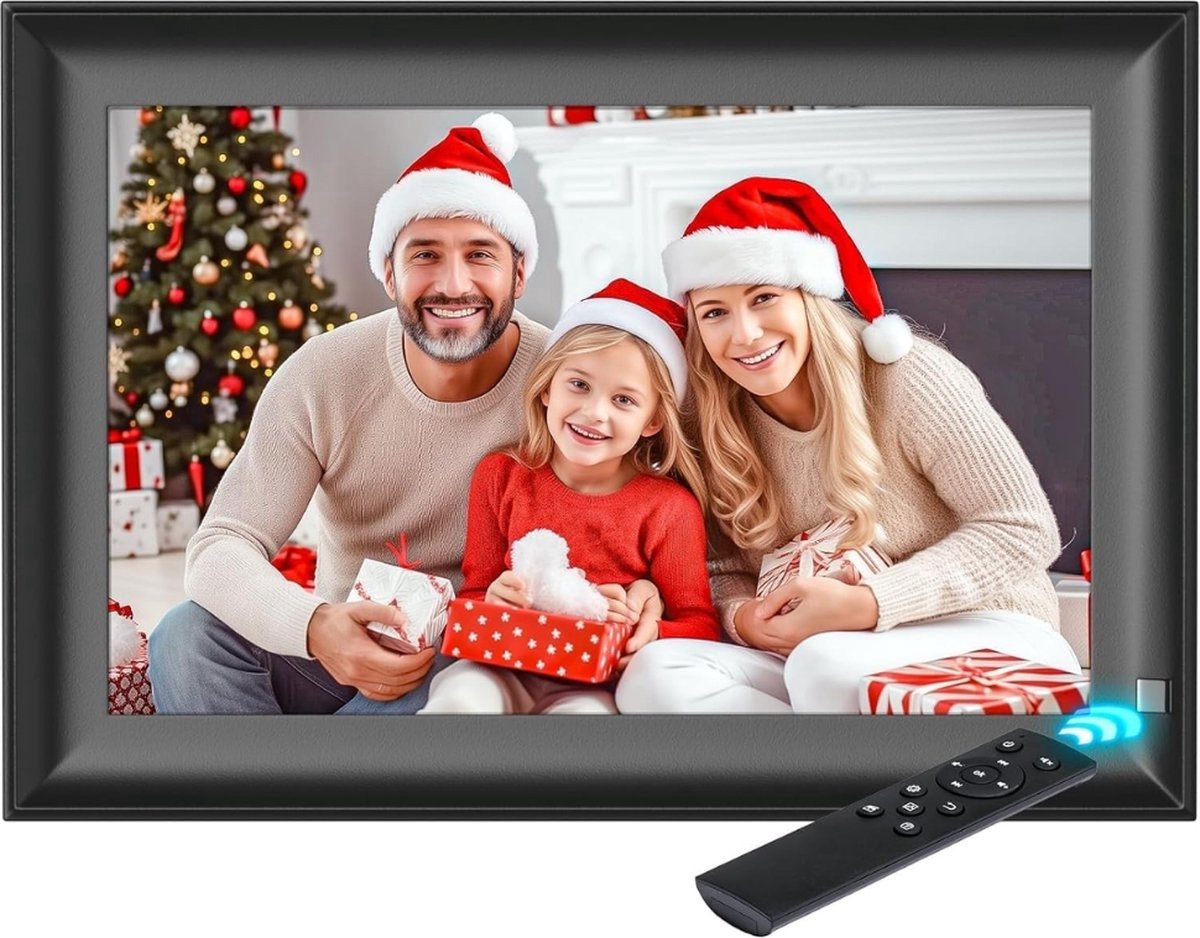 QPFO® Digitale fotolijst 128 GB geheugen - fotokader met afstandsbediening - USB en SD kaart aansluiting