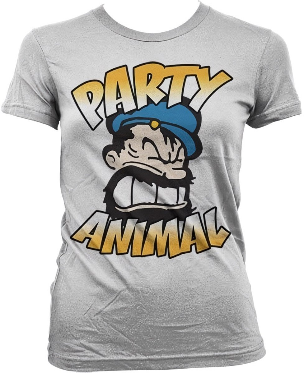 Popeye Brutos Party Animal Girly T-shirt voor dames, witite