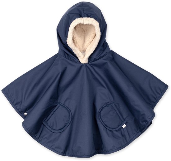 BEMINI Poncho de voyage - 9-36m - Waterproof + teddy - Navy