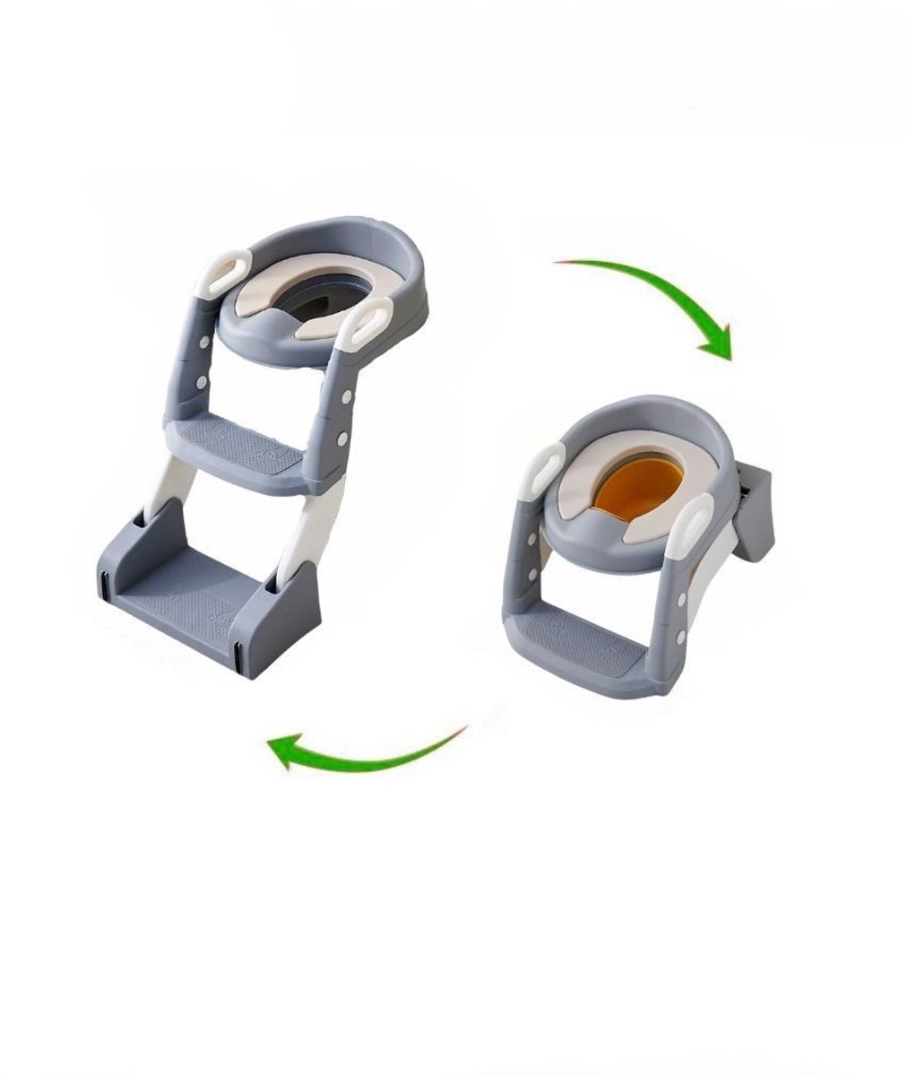 Boxme® 2-in-1 Potje Peuter Opvouwbaar - WC Verkleiner met Trapje - Toilettrainer Zindelijkheidstrainer- Meeneem Plaspotje Kind - Baby & Kinder Toilet - Kinderpotje & Reispotje Draagbaar - Toiletverkleiner Inklapbaar - Brilverkleiner WC