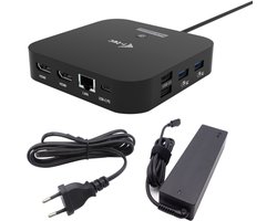 i-Tec - USB-C Docking Station - Compact - 2 x HDMI - 4 x USB-A - 2 x USB-C - Ethernet - Audio In/Uit - 100W opladen - Plug & Play