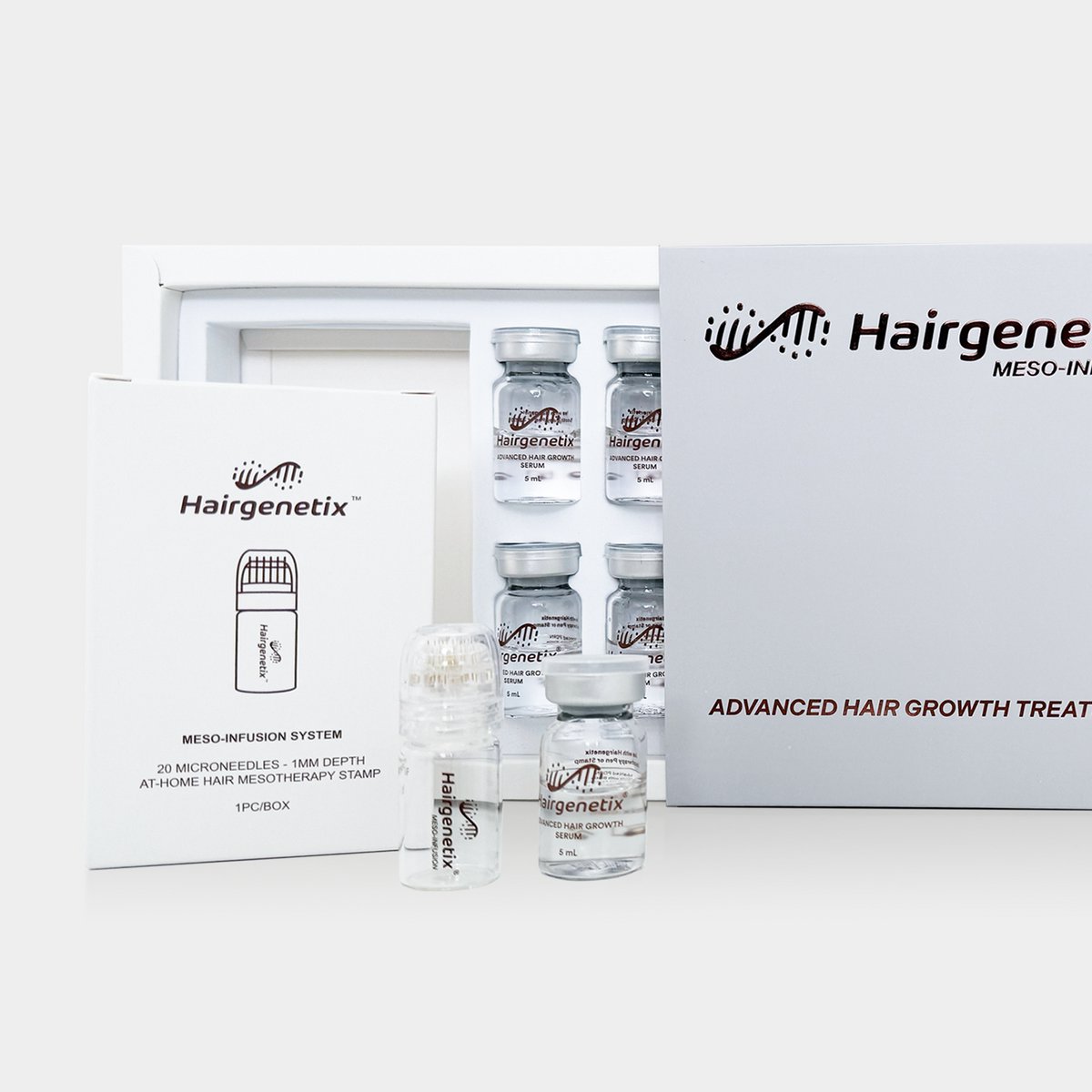 Haargroei stempel set met 4x serum (PDRN) - Tegen haaruitval – Hairgenetix