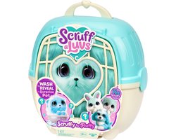 Scruff a Luvs - Blauwe Mystery Knuffel in Draagmand (Puppy, Kitten of Konijntje)