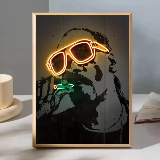 Canvas poster - Muziek poster - Iconische westcoast rapper - Neon hiphop art - Kings of rap stijl - Urban smoke poster - Trendy wanddecoratie - 40x60 cm