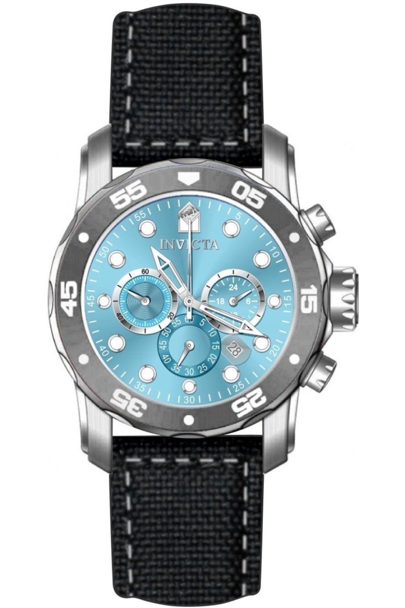 Invicta Pro Diver 49835 Heren Horloge - Waterdicht - Analoog - Quartz Uurwerk - Roestvrij Staal met blauwe Wijzerplaat - 48mm
