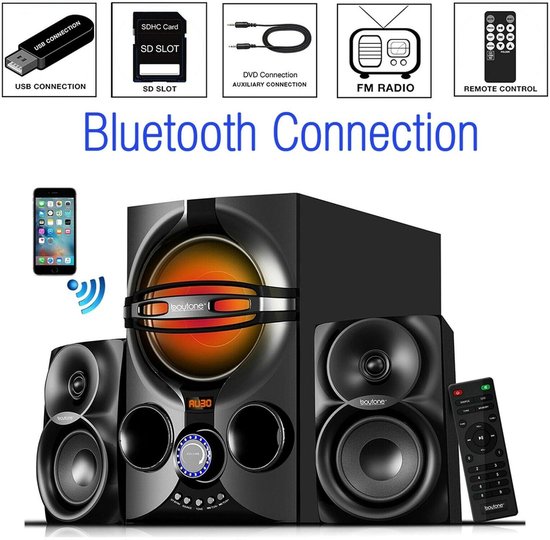 Krachtige 2.1 Bluetooth Home Cinema Speakers met Subwoofer — afbeelding 2