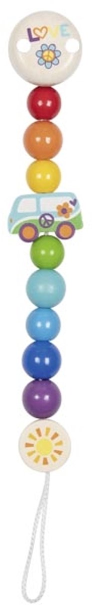 GOKI Fopspeenketting - Flower Power Van - L21cm - Hout