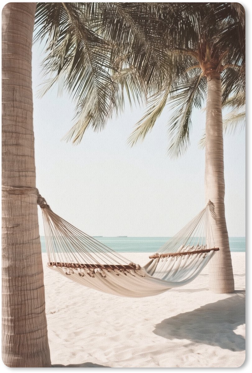 Muismat 18x27 cm - Mousepad Hangmat - Palmbomen - Strand - Zee - Muismatten