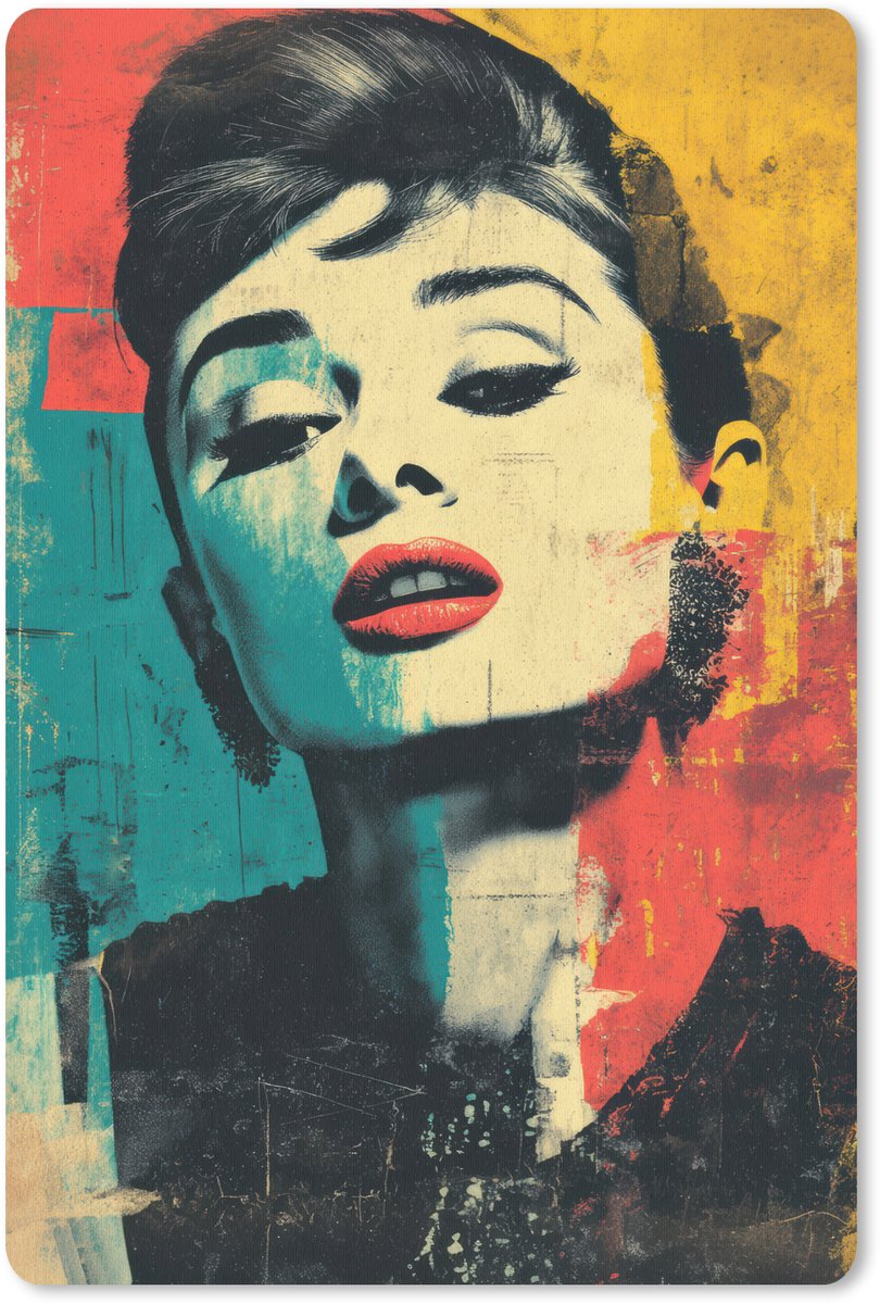 Muismat 18x27 cm - Mousepad Vrouw - Rode lippen - Expressief - Grafisch - Muismatten