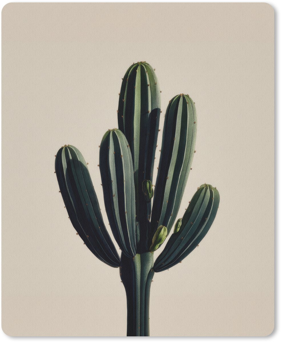 Muismat 19x23 cm - Mousepad Cactus - Subtiel - Groen - Muismatten