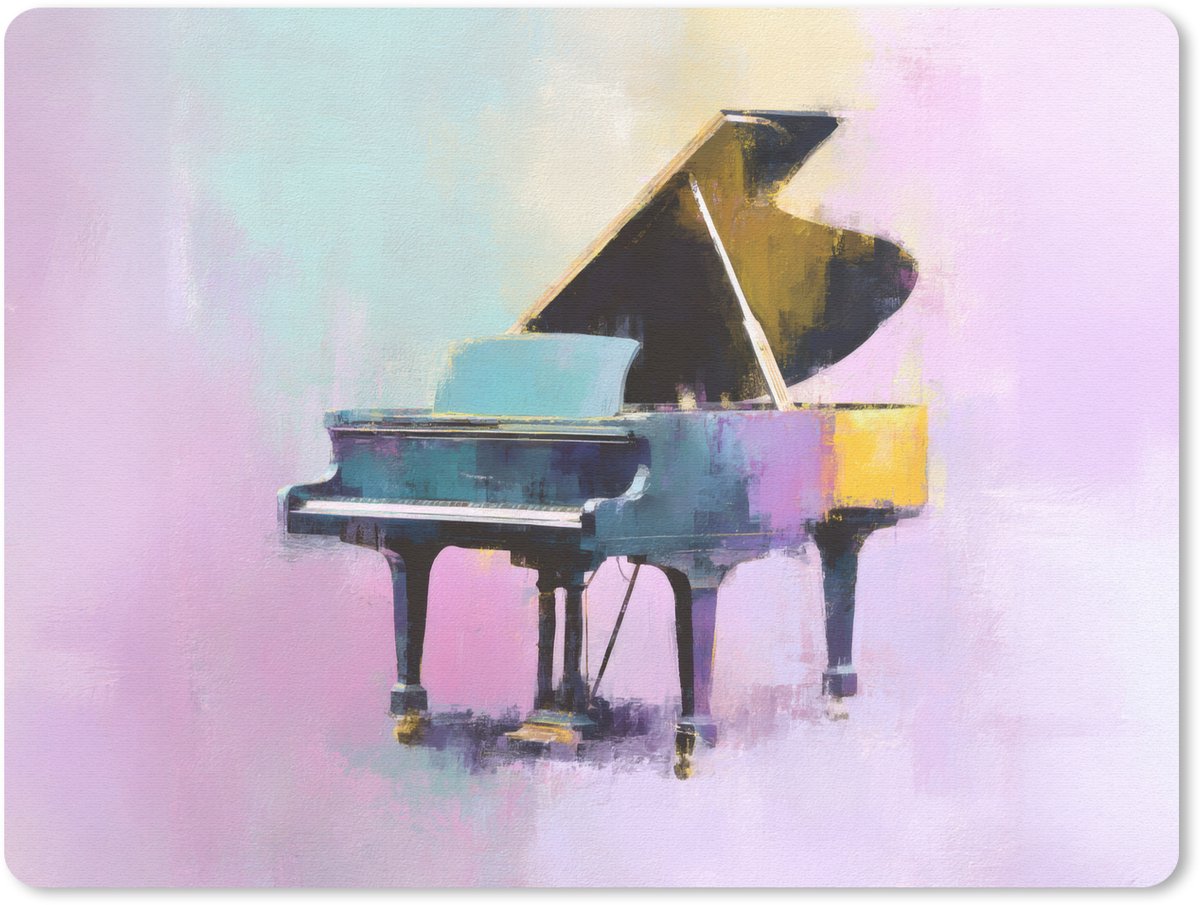 Muismat 23x19 cm - Mousepad Piano - Pastel - Elegant - Dromerig - Muismatten