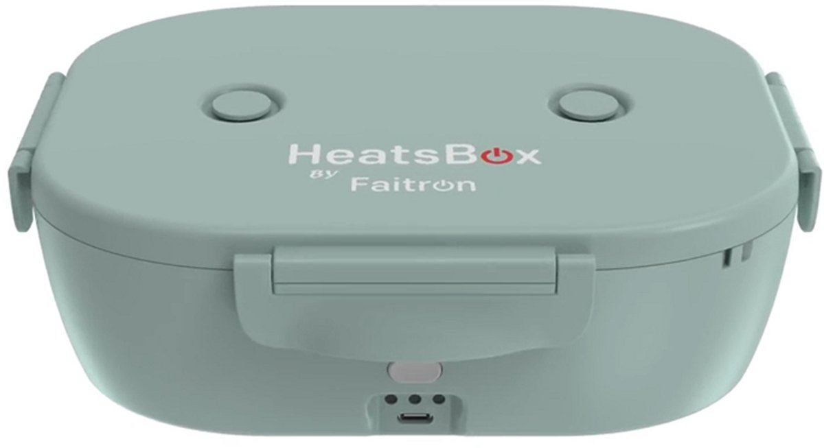 Faitron GO Light - Heatsbox - Electrische Lunchbox - RVS - Verwarmde Lunchbox - Voor Warme Maaltijden - Verschillende Compartimenten - Met App - 12/24V - Groen
