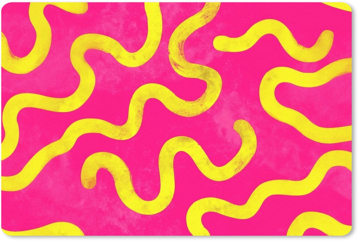 Muismat 27x18 cm - Mousepad Lijn - Geel - Abstract - Muismatten