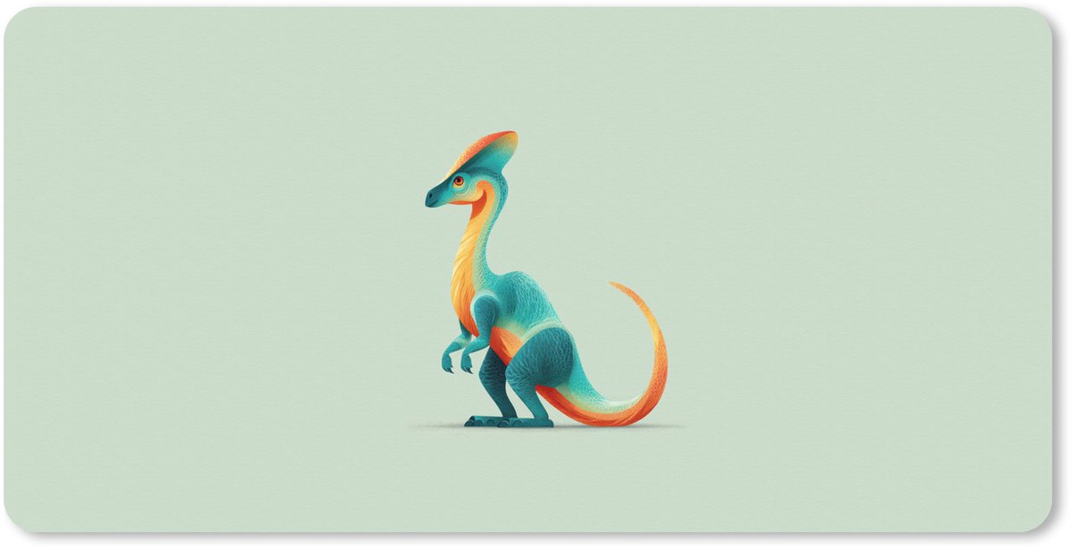 Muismat XXL 80x40 cm - Bureau onderlegger - Bureau mat Staart - Dino - Minimalistisch - Blauw - Bureaumat - Gaming mousepad xl - Bureaulegger groot - Computer deskmat