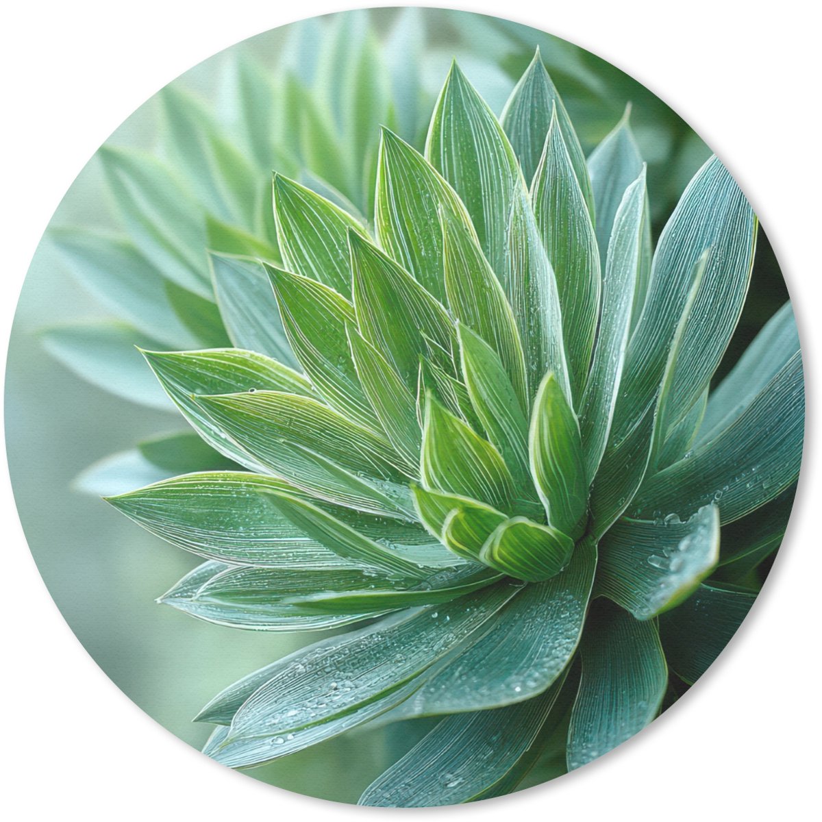 Muismat rond 20x20 cm - Mousepad Blad - Plant - Groen - Textuur - Ronde muismatten