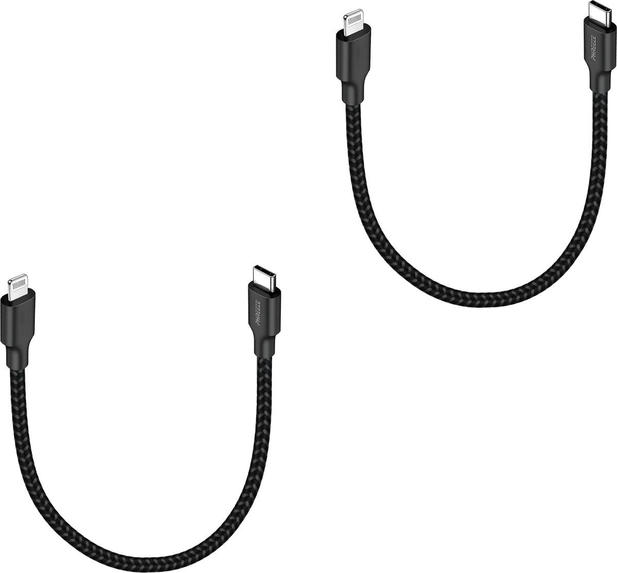 Kabel geschikt voor iPhone - Usb C naar Lightning - Kort - Duopack