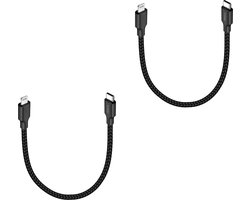 Kabel geschikt voor iPhone - Usb C naar Lightning - Kort - Duopack