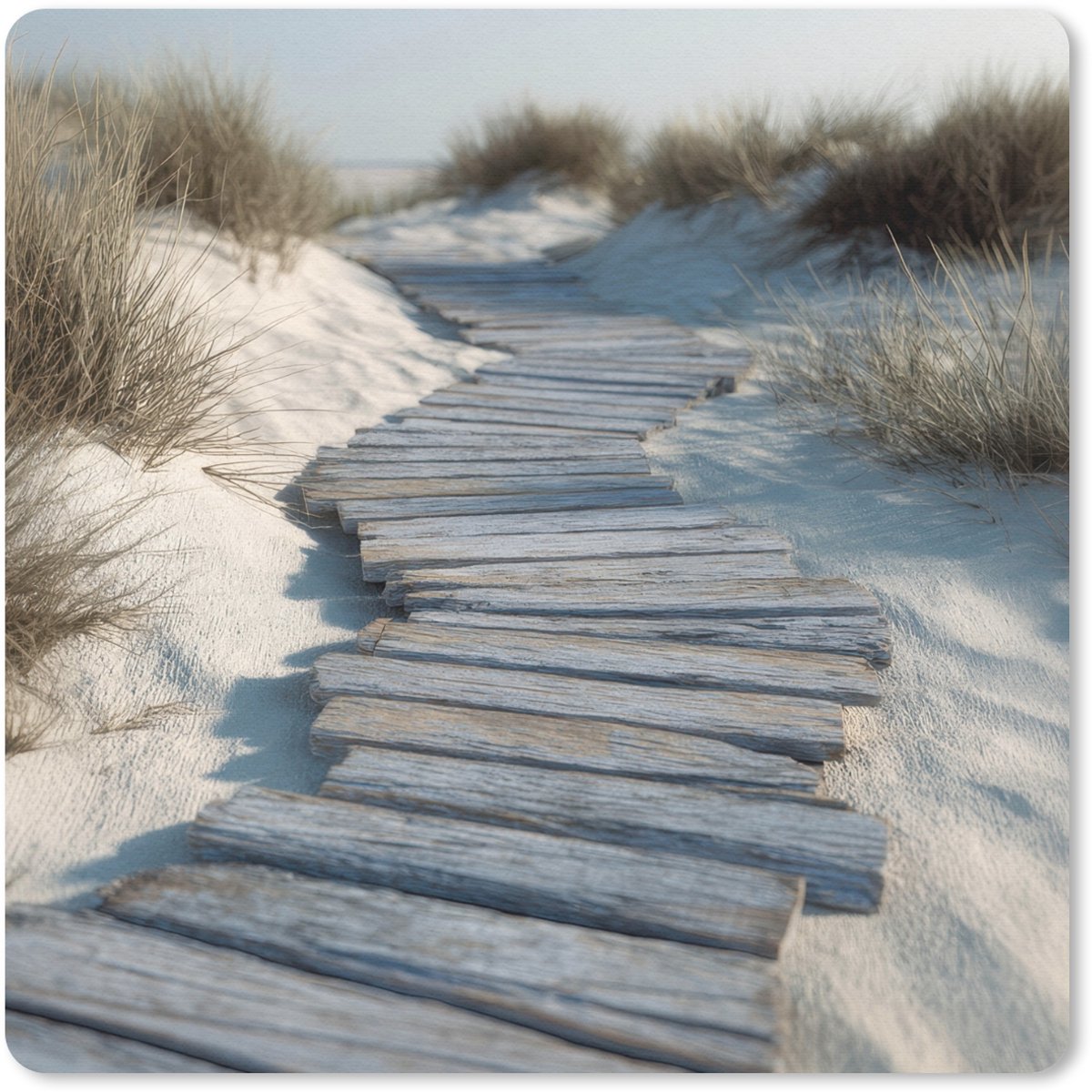 Muismat 30x30 cm - Mousepad Pad - Planken - Duinen - Gras - Muismatten